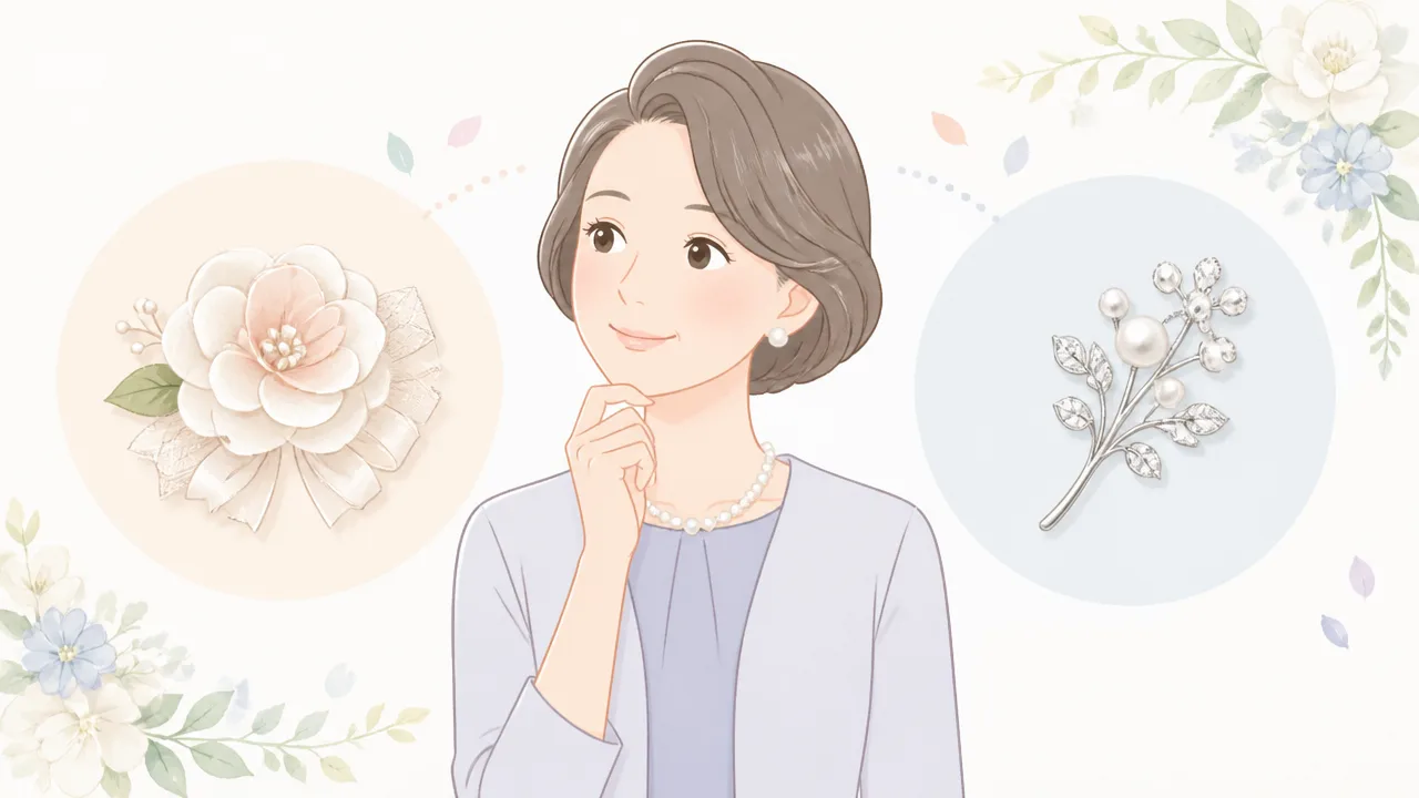 結婚式にはコサージュとブローチどっち?50代の選び方とマナー