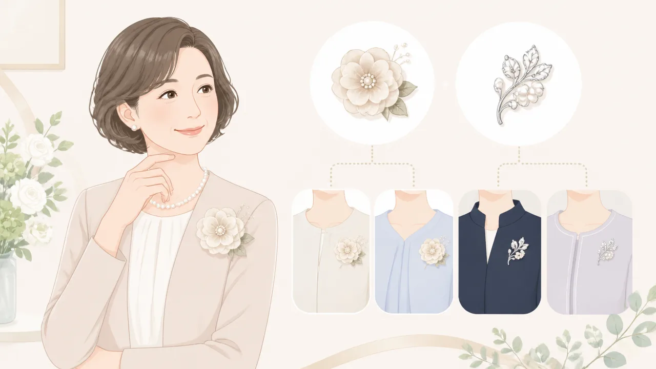 結婚式にはコサージュとブローチどっち?50代の選び方とマナー